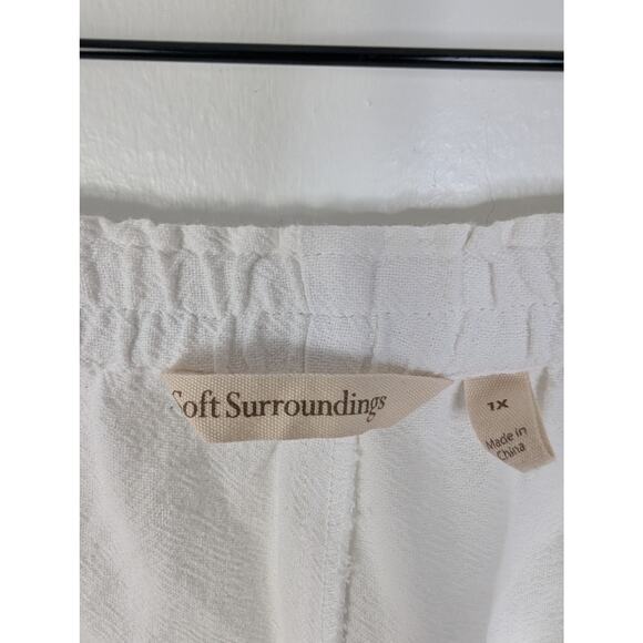 NWT Soft Surroundings White Cotton Cut Out Straight Leg Pant - Picture 6 of 7